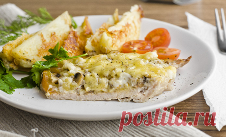 Мясо по-купечески с грибами пошаговый рецепт с фото