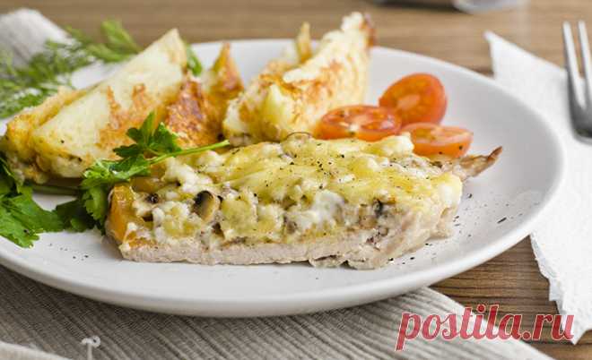 Мясо по-купечески с грибами пошаговый рецепт с фото