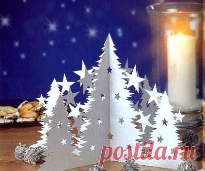 ЕЛКИ и Звезды - Зимний лес - Объемная Подставка, Украшение своими руками к Рождеству, Новому году! :: Блог Лики: Своими руками