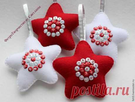 Шьем симпатичные елочные игрушки из фетра: мастер-класс — DIYIdeas
