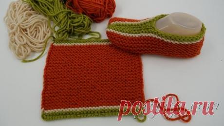 Тапочки по простому спицами