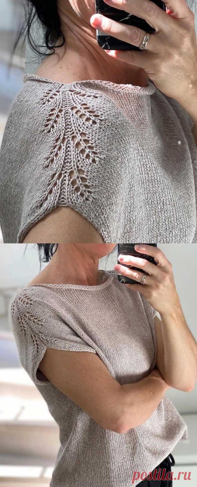 Топ связанный без швов сверху