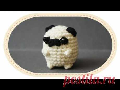 Вязаный мопс амигуруми. Crochet pug amigurumi.