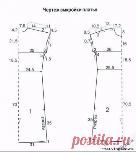 Выкройка простого элегантного платья
