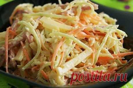 САЛАТ ИЗ РЕДЬКИ С ЯЙЦОМ И КОЛБАСОЙ