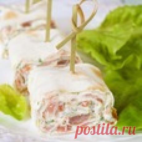 Пикантные лавашные канапе Кулинарный рецепт