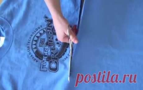 Она взяла старую футболку и просто разрезала ее на куски. Ничего лучше я еще в жизни не видел