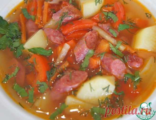 Острый испанский суп с колбасками – кулинарный рецепт
