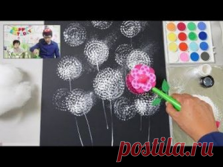 Toilet Brush Painting Technique for Beginners | Heimtextil 2018 Frankfurt - YouTube