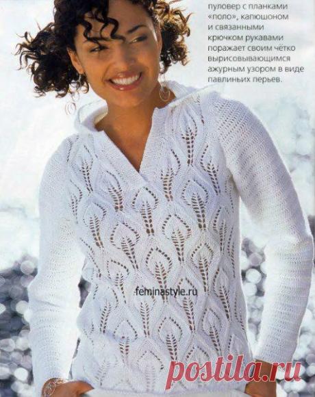 Пуловер- поло связанный спицами / Рукоделие / Домоводство / Женские секреты / Женский стиль