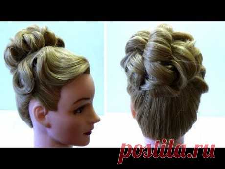 Свадебная прическа. Прическа своими руками.Prom wedding hairtyle for long hair - YouTube