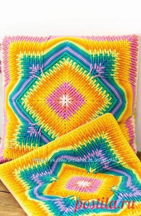 Яркие подушки крючком — Сделай сам, идеи для творчества - DIY Ideas
