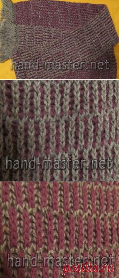 Шарф спицами мужской двухцветный | Вязание крючком &amp; спицами