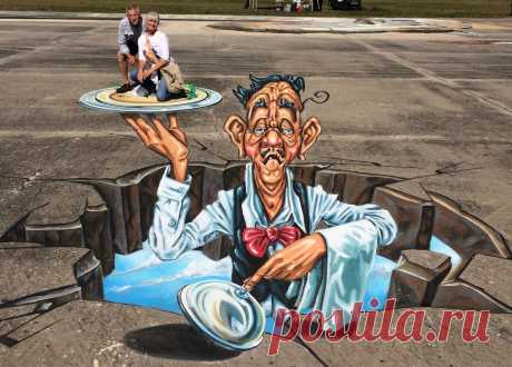 3D рисунки на асфальте: новый уровень