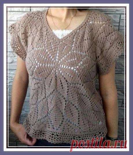 Топ крючком, связанный от центра узора по типу вязания салфеток, предлагают японские дизайнеры