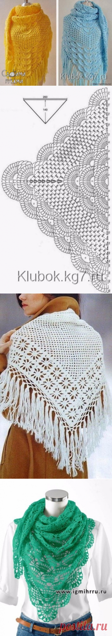 Красивые шали крючком