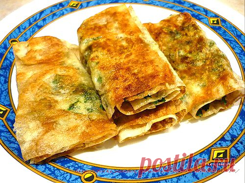 АРМЯНСКИЙ ЛАВАШ С БРЫНЗОЙ И ЗЕЛЕНЬЮ..
