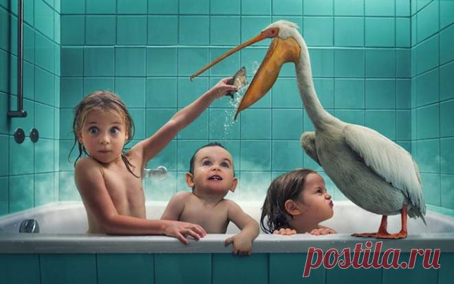 Отец фотографирует своих трех дочерей в самых неожиданных образах