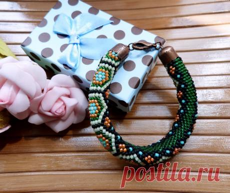 Браслет-жгут &quot;Черепашка&quot; | biser.info - всё о бисере и бисерном творчестве