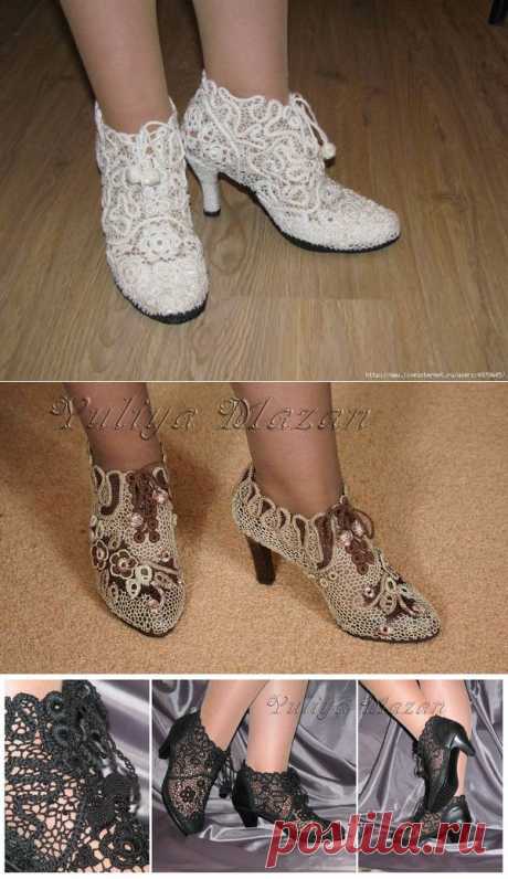 Irish crochet &amp;: Обувь Ирландским кружевом
