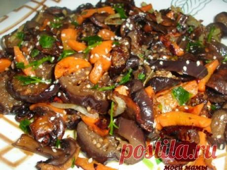 Жареные баклажаны с шампиньонами. Рецепт. Фото