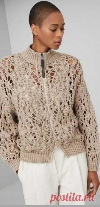 Жакет ажурным узором