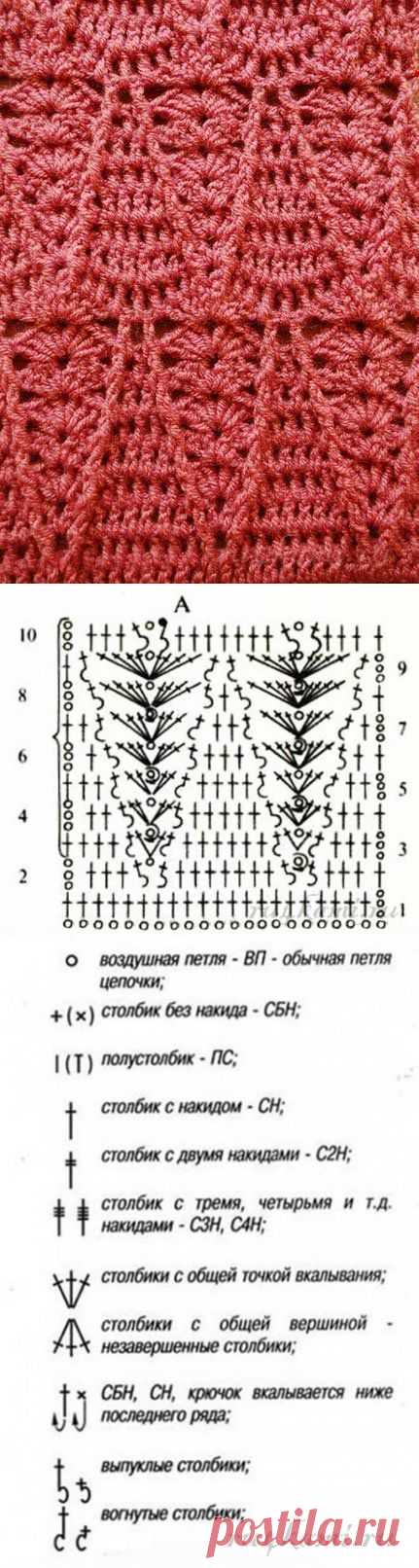 Красивый узор треугольниками, узоры крючком » Сайт "Ручками" - делаем вещи своими руками