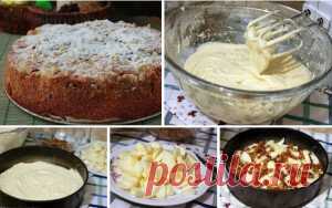 Яблочный пирог «Домашний» Обалденный яблочный пирог «Домашний» Ингредиенты: Тесто:  300 г сметаны,  3 яйца,  200 г сахара,  250 г муки,  2 крупных яблока,  100 г изюма,  50 г сливочного масла,  1 ч.л. разрыхлителя,  1 п ванильного сахара, панировочные сухари. Приготовление: Взбить яйца с сахаром в пышную массу.  Не прекращая взбивания добавить сметану и растопленное масло,  затем ванилин, муку и разрыхлителя. Хорошо перемешать. Яблоки помыть,почистить, разрезать на 4 части...