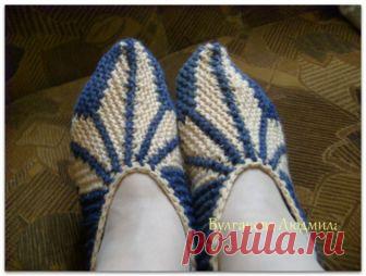 Следочки, связанные на двух спицах