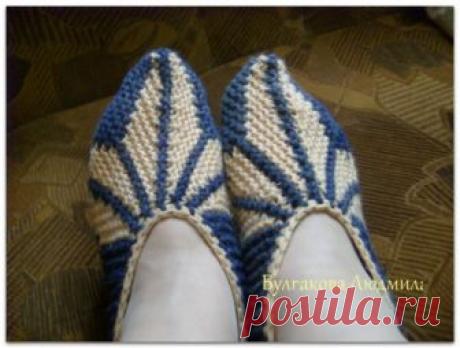 Следочки, связанные на двух спицах