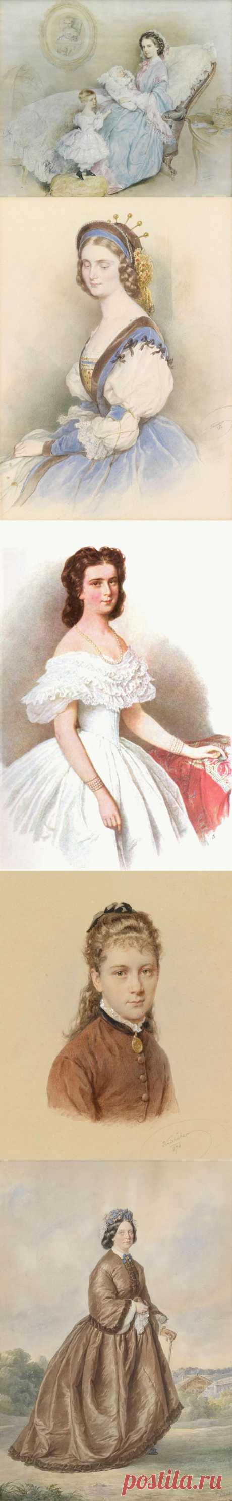 Австрийский художник Josef Kriehuber (1800 - 1876) | Аукционное: Акварельные портреты и гравюры.(часть-1)..