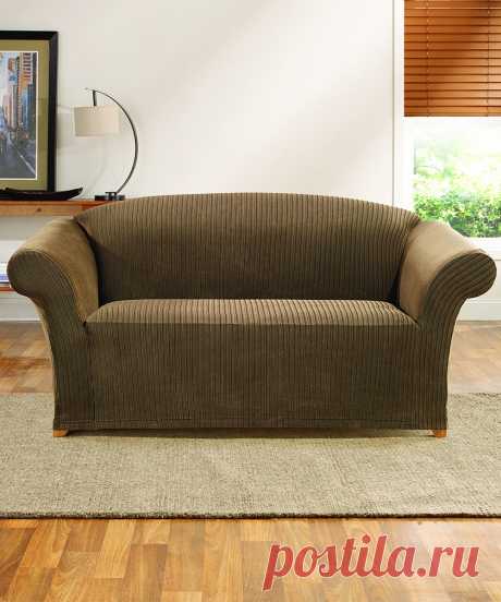 Sure Fit Taupe Love Seat Cover | zulily