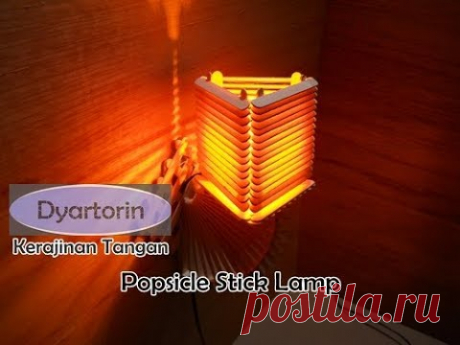 Diy Popsicle Stick Night Lamp | Kerajinan Stik Es Krim | Ice Cream Stick Art and Craft