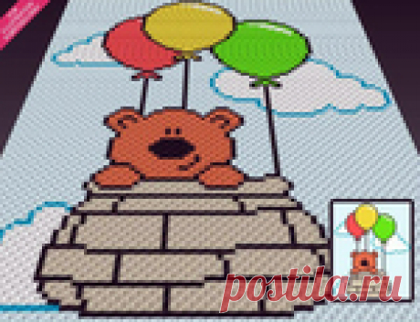 Покрывало Медведь на шаре. Автор - Two Magic Pixels