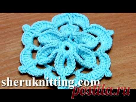 Crochet Flower With 3D Center How to Tutorial 29 Come fiori all'uncinetto 3D
