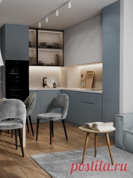 Кухня-гостиная в квартире 45 м.кв. Дизайн: Want More