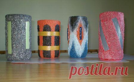 Украшенные бутылки песком | Своими руками