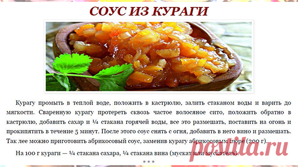 СОУС ИЗ КУРАГИ