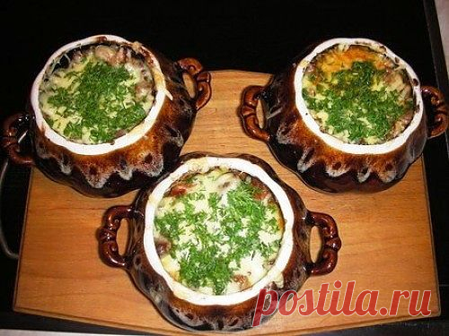 Мясо в горшочке в микроволновке