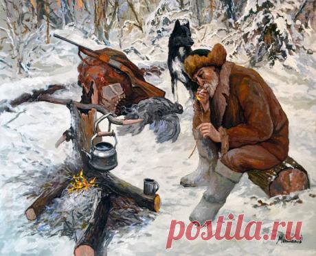 Зимние пейзажи и охота. 3 часть.Художник Мельников Александр Анатольевич .