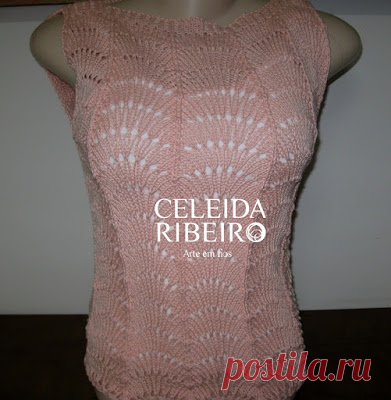 Celeida Ribeiro: Blusa decote canoa em tricô!