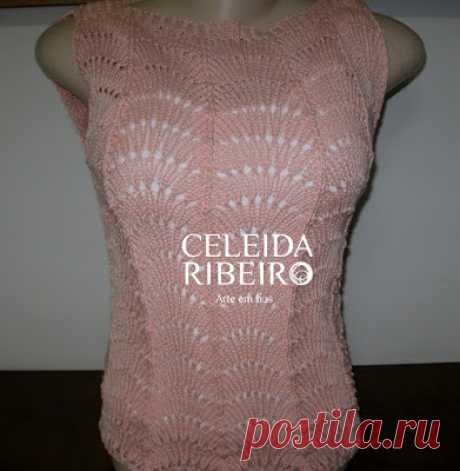 Celeida Ribeiro: Blusa decote canoa em tricô!