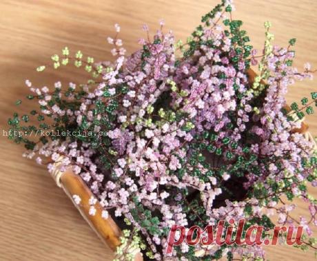 Корзина с вереском из бисера своими руками. Мастер-класс Елены Капитоновой