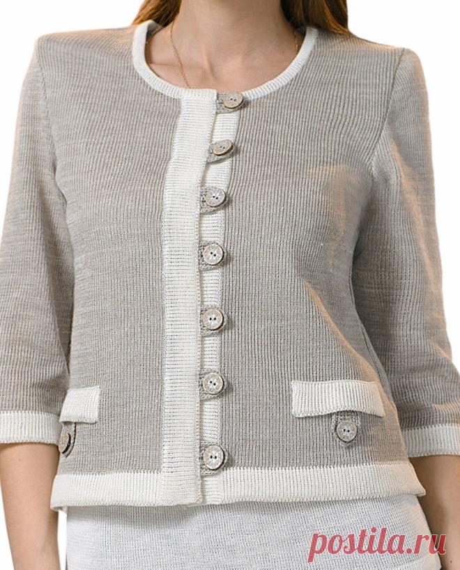 Жакет (11013) - Кофты и жакеты - Магазин вязаной одежды из льна 