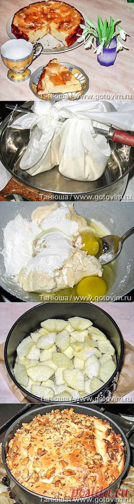 Запеченый крем из ряженки с яблоками и орехами. Фото-рецепт / Готовим.РУ