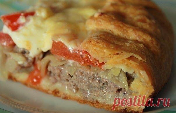 ОТКРЫТЫЙ МЯСНОЙ ПИРОГ НА КАРТОФЕЛЬНОМ ТЕСТЕ