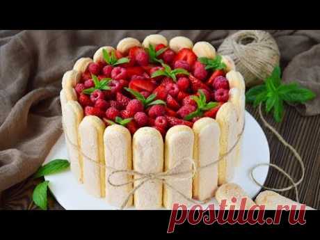 Торт ТИРАМИСУ с КЛУБНИКОЙ ☆ Торт БЕЗ ВЫПЕЧКИ