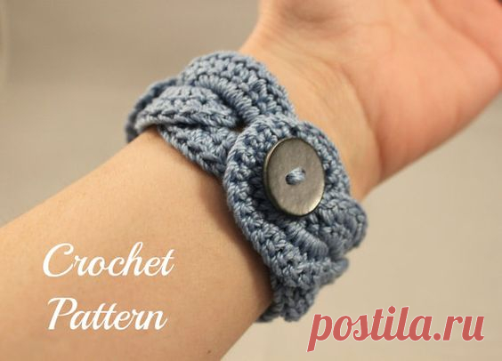 CROCHET PATTERN - Crochet Bracelet Infinity Link Cuff, Crochet Bracelet, Crochet Cuff Pattern, Crochet Jewelry Pattern