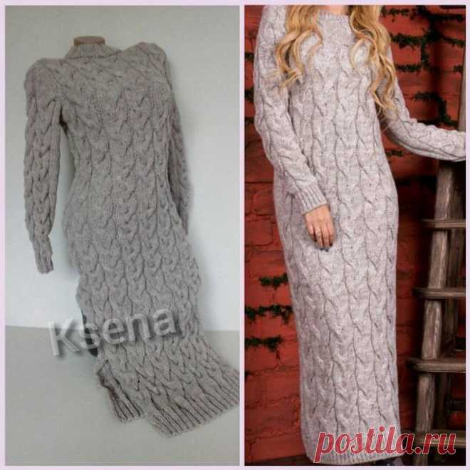 Cable knit dress Knitted sweater dress Hand knit dress | Etsy