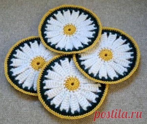 Подставка под горячее - крючком. Видео-урок.
